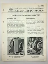 Rheostat Load Regulator Maintenance Instruction GM EMD Electro Motive X118 picture