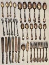 Vintage 1881 Rogers A1 Silverplate Grape Pattern Flatware Set of 36 picture