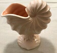 Pink Nautilus Ceramic Seashell Footed Planter picture