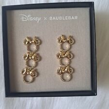 Disney X Baublebar Minnie Mouse Rhinestones Silhouette Stud Dangle Earrings picture