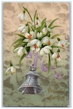 Lewiston MN Postcard Easter Ringing Bell Flowers Embossed Nash 1908 Antique picture