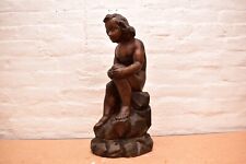 ANTIQUE ITALIAN CARVED WOOD FIGURE OF CHILD CARVED WOOD STATUE SCULPTURE PUTTI picture