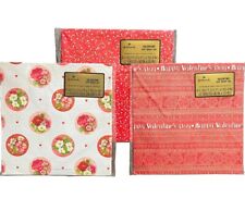 Vintage Valentine's Day Epherma Lot of 3 Hallmark Wrapping Paper Flowers Hearts picture