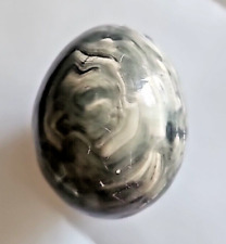 Franklin Mint style Egg like Egyptian Carnelian Style but green marble swirl picture