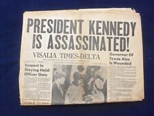 1963 NOV 22 VISALIA TIMES-DELTA NEWSPAPER-PRES. KENNEDY IS ASSASSINATED-NP 6433 picture