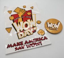 Wow Lays Chips Frito-Lay 1998 Door Sticker Decal ADVERT And Button Lot RARE picture