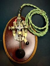 Antique Western Union/Electric Telegraph Key Vintage Style Base and Cord/jack picture