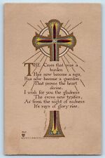 Volland Artist Signed Postcard Arts Crafts The Cross That Was A Burden c1910's picture