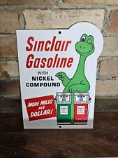 1960'S SINCLAIR MOTOR OIL GASOLINE PORCELAIN GAS PUMP SIGN 12