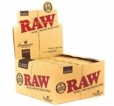 AUTHENTIC Raw Classic Connoisseur King Size Slim with Tips Rolling Paper 24 Box picture