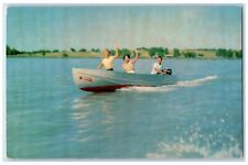 c1960 Boating Fishing Speedboat Beautiful Lake Texoma Oklahoma Vintage Postcard picture