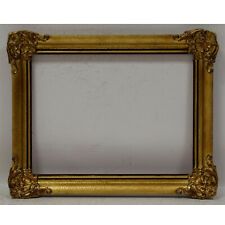 Ca. 1930-1940 Old wooden frame decorative with metal leaf Internal: 16.1x12 in picture