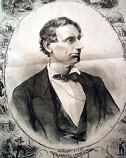 Great Abraham Lincoln President-Elect Beardless PRINT Jeff. Davis 1861 Newspaper picture