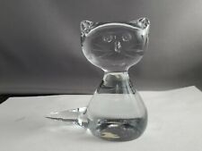 Clear Hand Blown Glass  Cat Side Tail picture