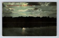 Palestine TX-Texas, Moonlight On Spring Lake, Antique, Vintage Postcard picture