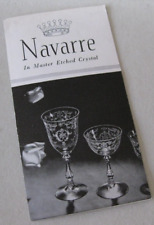 FOSTORIA GLASS  NAVARRE Etch Stem #6016 LEAFLET Brochure Illustrated Pre 1957 picture
