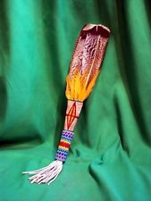 Northern Plains Vintage Beaded Dance Fan - Beautiful picture