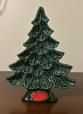 VTG Nowells Mold Green Glazed Ceramic Flat Christmas Tree Wall Decor Or Dish picture