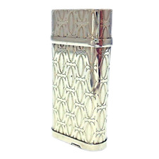Cartier Gas Lighter Working Oval Desighs 2C Happy Birtyday Platinum Finish Good picture