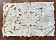 4 Pc Vintage Italian Hand Embroidered Cut Out & Openwork Placemats EXQUISITE picture