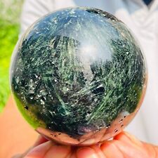 1.95LB Large Natural Dark Green Tourmaline Gemstone Quartz Crystal Sphere picture