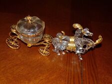 Franklin Mint Cinderella 's Magic Coach Carriage w/ Horses Set Crystal 24k picture