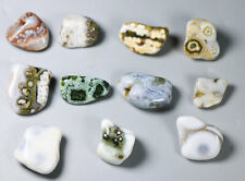 11pcs Amazing Ocean Jasper Agate Eye Round Crystal Pendant Jasper Reiki Stone picture