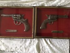 Intercraft Industries Colt 45 & 38 Shadow Box Red Background Man-cave Bar 1970s picture