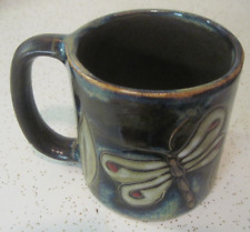 Mara Mexico Stoneware Art Pottery Mug DRAGONFLIES Dragonfly Original Tag picture