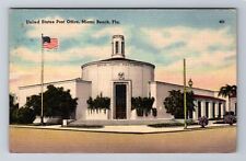 Miami Beach FL-Florida, U.S. Post Office Building, Vintage c1945 Postcard picture