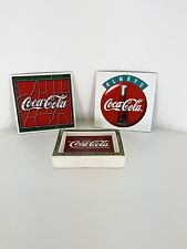 Lot Of Two Ceramic Coca-Cola Tiles And 1 Ceramic Coca - Cola Soap/Trinket Dish picture