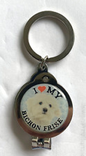 I Love My Bichon Frise Dog Keychain Nail Clipper Bottle Opener 30mm Silver Gift picture