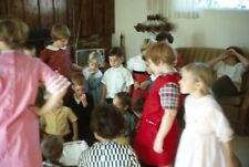 1966 Six Year Old Girl's Birthday Party Kids Opening Presents Vintage 35mm Slide picture