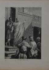 Antique Religious Art Jesus Brought Before Pilate Christianity Original 1875 picture