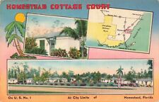 Homestead Florida, Homestead Cottage Court Advertising, Vintage Postcard picture
