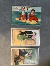 3 1908, 1913 comic humor postcards couples dating picture