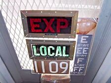 HISTORICAL R1/9 NY NYC SUBWAY RARE LOCAL EXPRESS MARKERS METAL GLASS TRAIN PHOTO picture