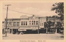 Northeast Side Square Street Salem Indiana Soda Fountain c1920 Postcard picture