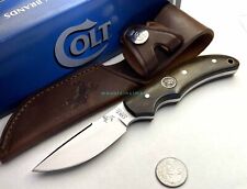Colt RARE Ridge Runner Hunter Fixed Blade Hardwood Hdl Knife LeatherSheath CT17  picture