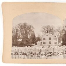 Plymouth Connecticut Graveyard Stereoview c1902 Cemetery Graves Photo Card A1878 picture