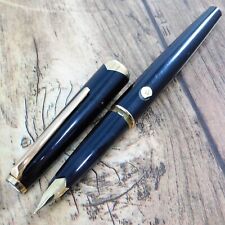 MONTBLANC 18K-750 FOUNTAIN PEN VINTAGE BLACK GOLD GERMANY MADE picture