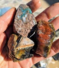 Woodward Ranch Red Flame Plume Agate blue needles gem silica  mix  combo lot- picture