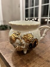 Victorian Four Foot Tea Cup Raised Gold Blue Nature Theme picture