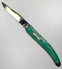 VINTAGE IDEAL K CO. GREEN SLIP JOINT POCKET KNIFE MADE IN THE USA NICE TOOL picture