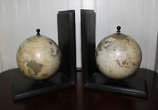 Pier One Spinning Globe Book Ends Wooden Set of 2 -  5 x 5 inches Home Decor picture