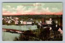 Pittsfield ME-Maine, Bridge & River Scene, Antique, Vintage Postcard picture