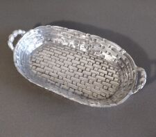Silver-tone Aluminum Metal Basket Weave Bowl picture