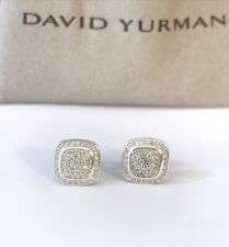 David Yurman 925 Silver 585 Pave' Diamond 7mm Petite Albion Stud Earrings picture