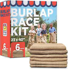 Large Burlap Potato Sack Race Bags, 23x40, Outdoor Lawn Easter Games for Kids & picture