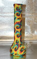 14” HIPPIE TIE DYE Tobacco Smoking Pipe  w/ 14mm male slide bowl GROOVY PIPE picture